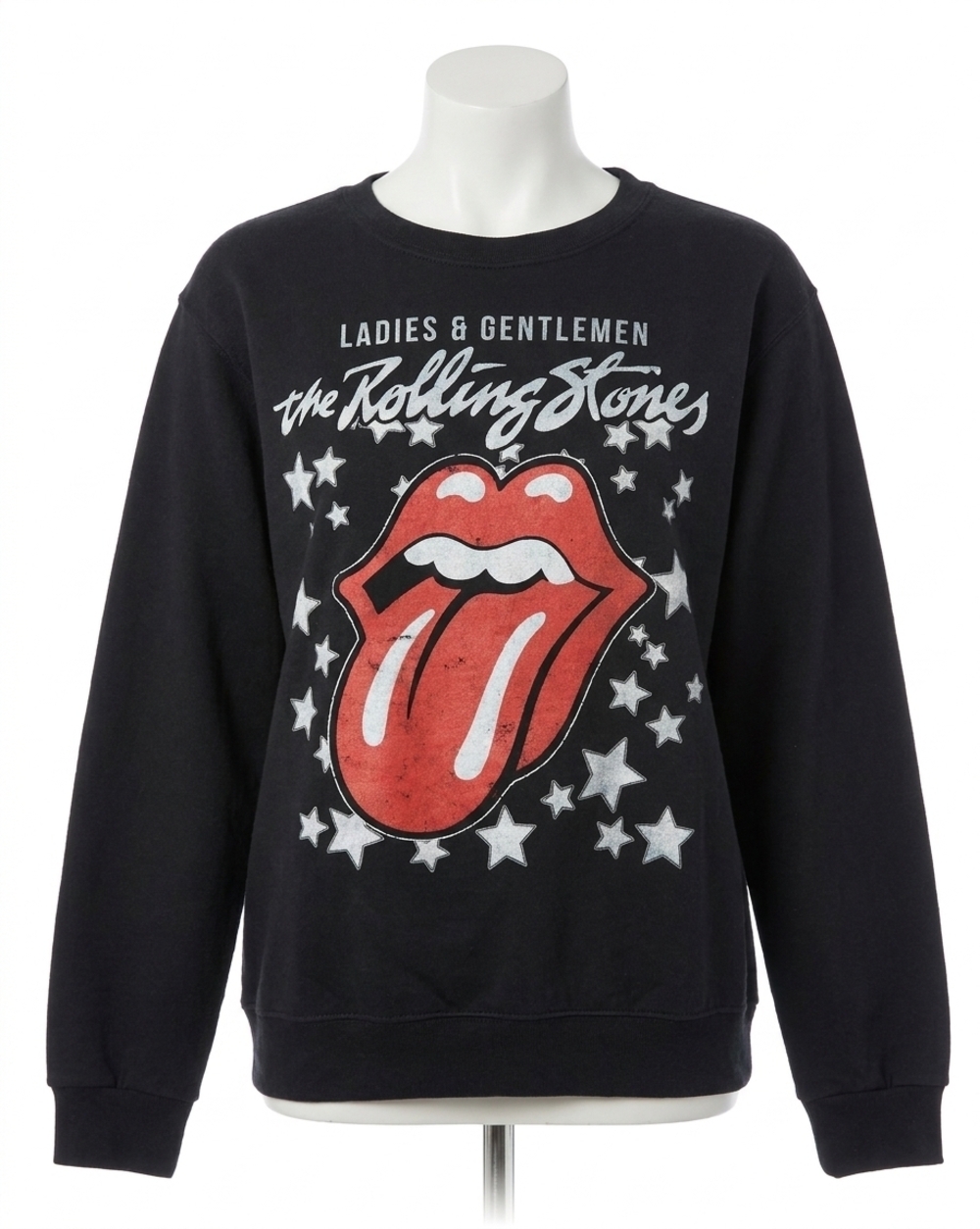 NEW RECYCLED KARMA rolling stones fitted sweatshirt in black